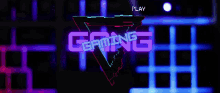 the word gaming is displayed in a triangle