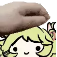 a cartoon girl with green hair and a slipper on her head is smiling .