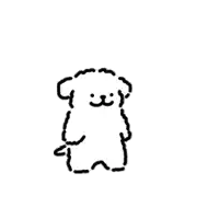 a black and white drawing of a teddy bear standing up .
