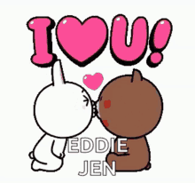 jen eddie i love you ily kiss