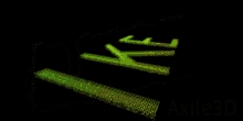 a computer generated image of a green object with a black background and the word wikipedia on the bottom right