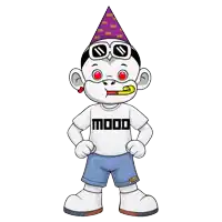 a cartoon character is wearing a white shirt that says mood