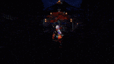 a person in a video game with a red lightning bolt in the background