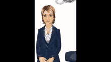 a cartoon of a woman in a suit with the words anita out above her