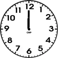 a black and white clock on a white background shows that it is almost eleven o'clock .