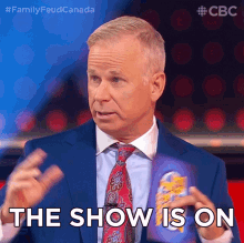 The Show Is On Gerry Dee GIF - The Show Is On Gerry Dee Family Feud Canada GIFs