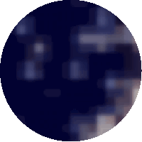 a pixelated image of a blue circle with a white background