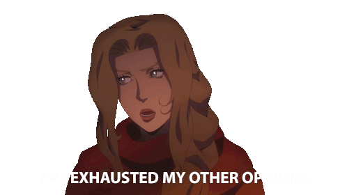 Ive Exhausted My Other Options Lisa Tepes Sticker - Ive Exhausted My Other Options Lisa Tepes Castlevania Stickers