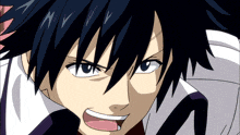 a close up of a person 's face with a very angry look on their face