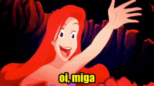 Oi Miga / Ariel / Pequena Sereia / Aceno GIF - Hi Friend Ariel Little Mermaid GIFs