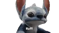 a stuffed animal with the words ruff written on it