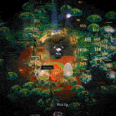 a screenshot of a video game with a pick up button in the middle