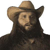 a man with a beard wearing a cowboy hat