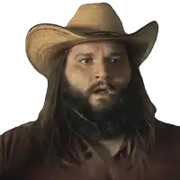 a man with a beard wearing a cowboy hat