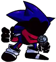 a cartoon sonic the hedgehog is giving a thumbs up and holding a microphone .