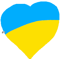 a blue and yellow heart with a sticker that says i love you