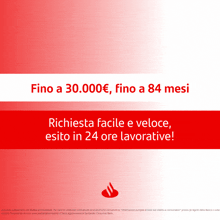 a red and white sign that says ' fino a 30.000 euro fino a 84 mesi '