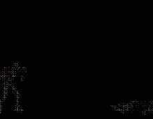 a pixel art of a man in a karate uniform jumping in the air