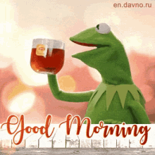 Kermit Good Morning GIF - Kermit Good Morning Tea GIFs