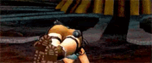 a woman in a video game is crawling through the mud .