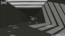 a cartoon of a man crawling under a ceiling with the word [ as ] on the bottom left