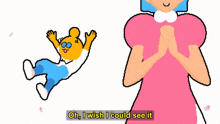 a cartoon drawing of a girl with the words clearly in my eyes just once below her