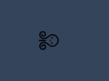 a black octopus with a smiley face on its face on a blue background .