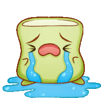 Crying Marshmellow Sticker - The Party Marshmallows Crying Sad Stickers