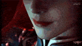 a close up of a woman 's face with the word bilibili on the bottom right