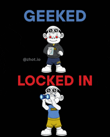 geeked locked in poster with a cartoon character