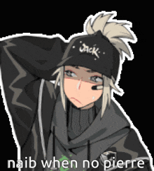 a pixel art of a person wearing a hat that says jack on it