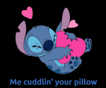 Pillow Cuddles Stitch GIF - Pillow Cuddles Stitch GIFs