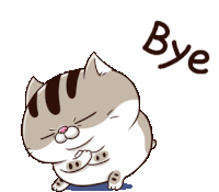 Ami Fat Cat Sticker - Ami Fat Cat Bye Stickers