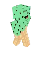 a minecraft character that looks like an ice cream cone with mint chocolate chips on it
