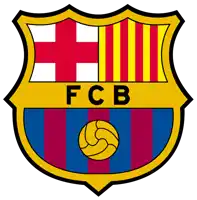 a logo for fcb with a soccer ball on it