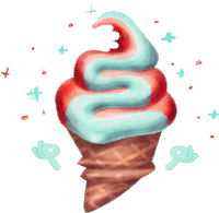 Ice Cream Swirl Sticker - Ice Cream Swirl Yogi Stickers