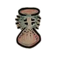 a colorful drawing of a hourglass with a black outline
