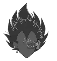 a black and white drawing of a person 's face with the letters fzc-n visible