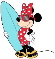 Surfing Minnie Mouse Sticker - Surfing Minnie Mouse Surfer Stickers