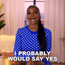 I Probably Would Say Yes Brooke Bailey GIF - I Probably Would Say Yes Brooke Bailey Basketball Wives Los Angeles GIFs