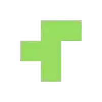 a green cross on a white background is a tetris piece .