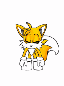 sonic fox tails tired sleeping