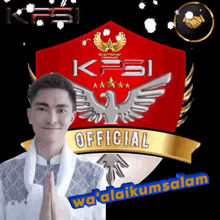 a man is standing in front of a logo that says official kpsi
