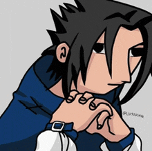 a cartoon drawing of a man with his hands on his face