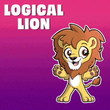 a cartoon of a lion with the words logical lion above it