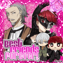 a picture of anime characters with the words " best friends forever " on it