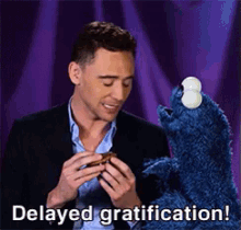 Cookie Monster Tom Hiddleston GIF - Cookie Monster Tom Hiddleston Delayed Gratification GIFs