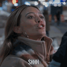 Shhh Kelsey Peters GIF - Shhh Kelsey Peters Younger GIFs