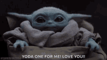 Baby Yoda Yoda One For Me GIF - Baby Yoda Yoda One For Me Love You GIFs