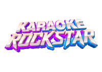 a karaoke rockstar logo with a lightning bolt on it